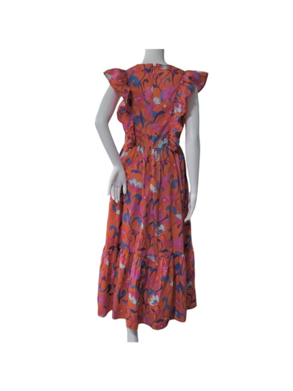 Roberto Rodriguez Dress M Floral Whimsy Boho Ruffle Tiered Midi Maxi Festival - Picture 2 of 16